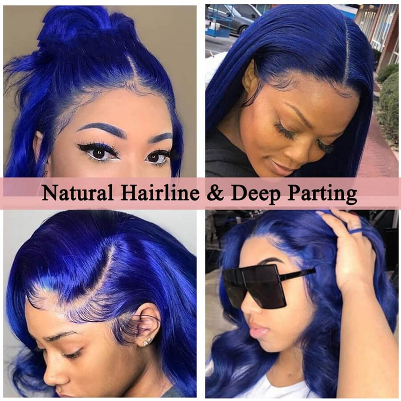 Blue Body Wave Lace Front Wigs 100% Virgin Human Hair with Baby Hair