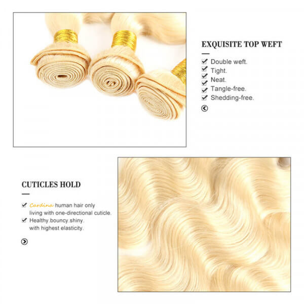 3pcs 613 Blonde Bundles Body Wave Weave Virgin Hair Extension 3 Bundle Deals