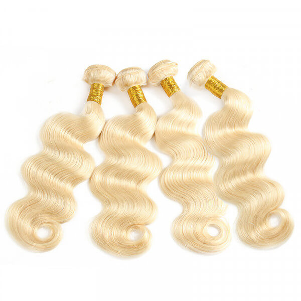 613 Blonde Virgin Hair Weave Body Wave 4 Bundles Deals High Quality Extensions