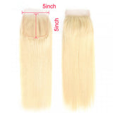 Brazilian 613 Blonde Straight 5x5 Closure with 3 PCS Top Quality Bundles