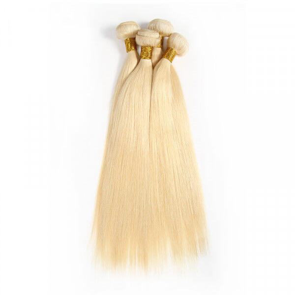 613 Blonde Virgin Hair Weave Straight 4 Bundles Deals High Quality Extensions