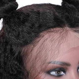 Kinky Straight 12A Virgin Hair 180% Density Lace Front Wigs with Baby Hair