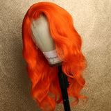 Luxurious Bright Orange Body Wave Lace Front Wigs 12A Virgin Human Hair Wigs