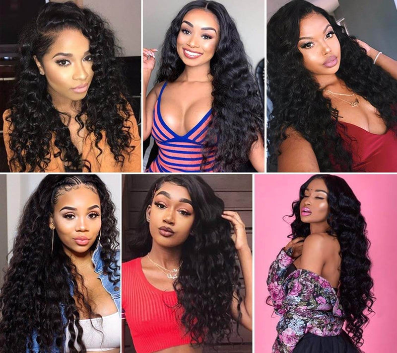 Super Nartual Swiss HD Lace Front Water Wave 100% Virgin Human Hair Wig