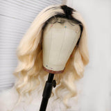 1b/613 Blonde Body Wave Glueless Lace Front Wig 100% Virgin Human Hair