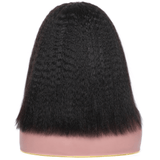 Kinky Straight Bob 12A Virgin Hair 180% Density Lace Front Wigs with Baby Hair