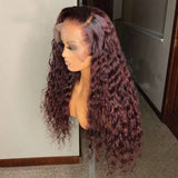 99J Curly 100% Virgin Human Hair 200% Density Lace Front Wigs