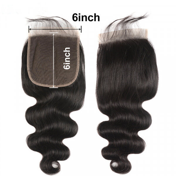 Body Wave Virgin Hair 6x6 Transparent Lace Closure 14-20Inch