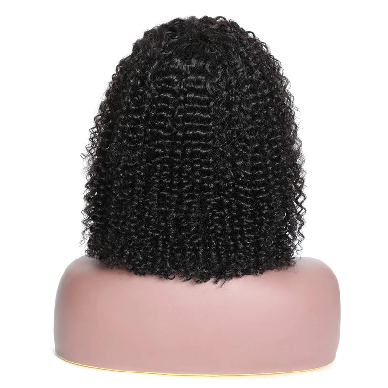 Curly Bob 100% Virgin Human Hair Lace Front Wigs For Black Women