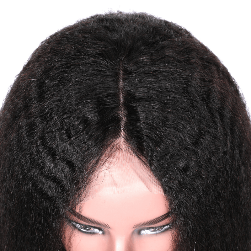 Kinky Straight Bob 12A Virgin Hair 180% Density Lace Front Wigs with Baby Hair