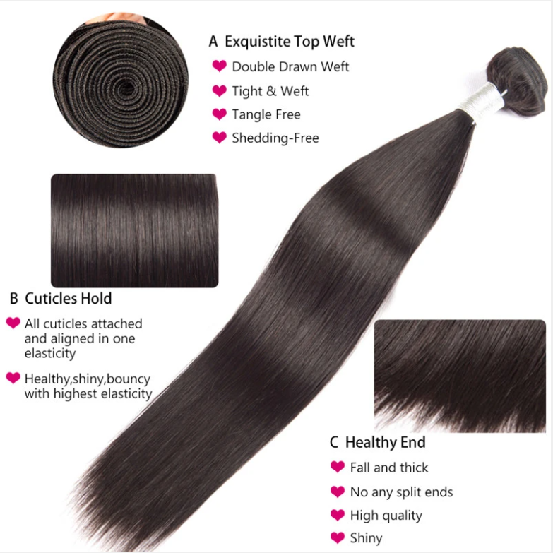 3 BUNDLES BRAZILIAN STRAIGHT HUMAN HAIR