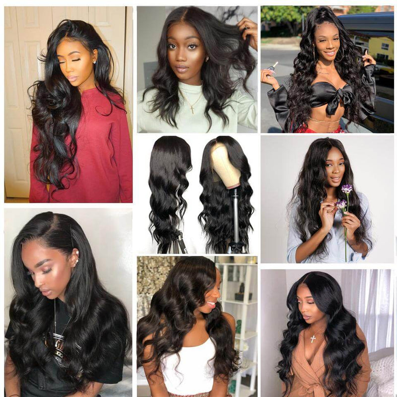 Body Wave 12A Virgin Human Hair Lace Front Wigs For Black Women Daily Wear