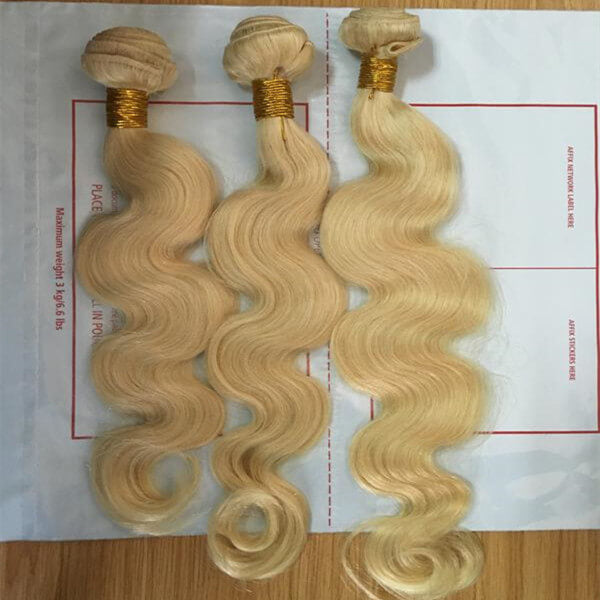 613 Blonde Brazilian Virgin Hair Body Wave 3 Bundles