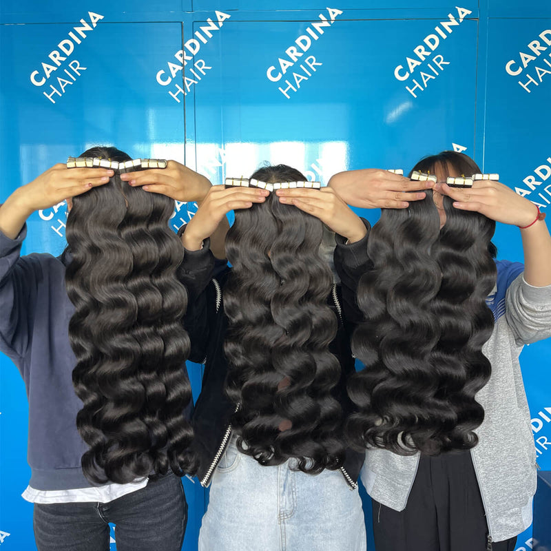 Cardinahair Body Wave Tape In Human Hair Extensions Skin Weft Hair Extensions
