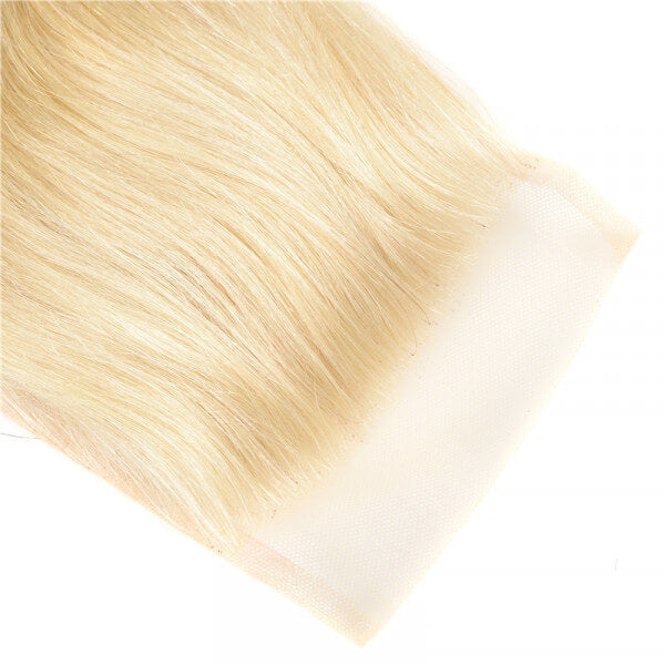 Straight 613 Blonde Virgin Hair 4x4 Lace Free Part Closure
