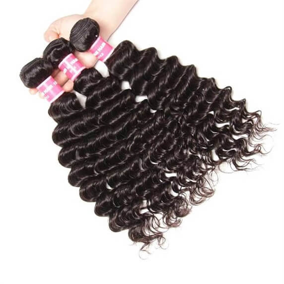 Brazilian 3pcs Bundles Deep Wave Weave Virgin Hair Extension 3 Bundle Deals