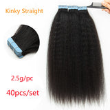 Cardinahair Kinky Straight Tape In Human Hair Extensions Skin Weft Hair Extensions