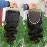 Wholesale 5PCS Straight HD Swiss Lace Closure Brazilian Human Hair