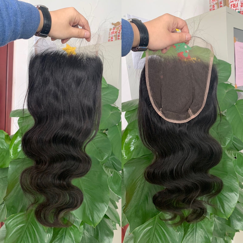 Wholesale 5PCS Straight HD Swiss Lace Closure Brazilian Human Hair