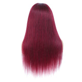 Affordable Glueless Straight Burgundy Headband Wigs 99J Human Hair Wigs