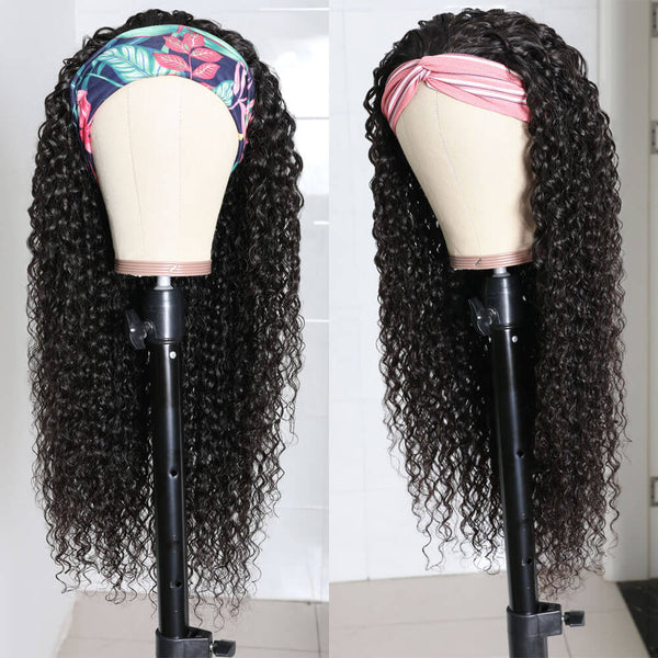 Affordable Beginner Friendly Wigs Glueless Curly Human Hair Headband Wigs