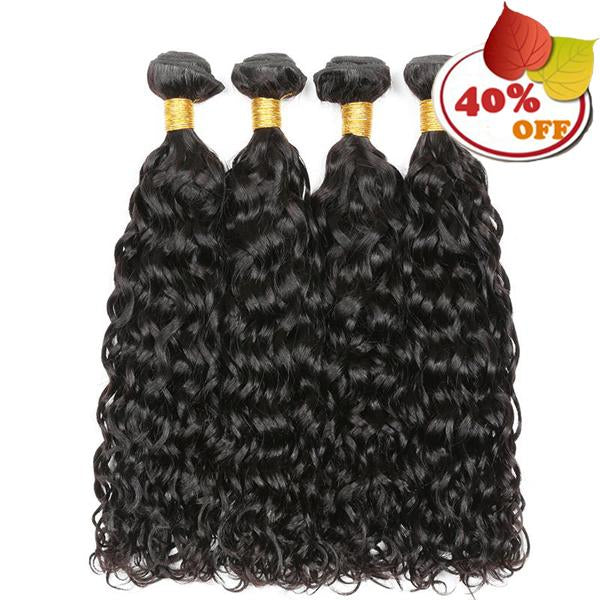 Water Wave 3/4 Bundles Deal Raw Indian Human Hair