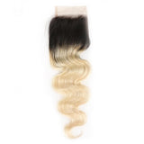 Ombre 1B/613 Blonde Body Wave 4x4 Closure with 3 PCS Top Quality Bundles