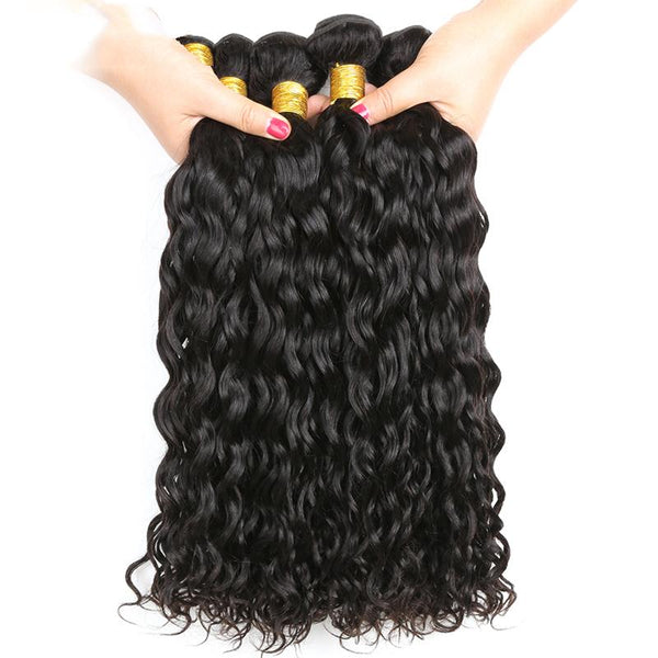 Water Wave 3/4 Bundles Deal Raw Indian Human Hair