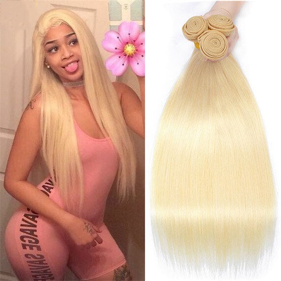 3pcs 613 Blonde Bundles Straight Weave Virgin Hair Extension 3 Bundle Deals