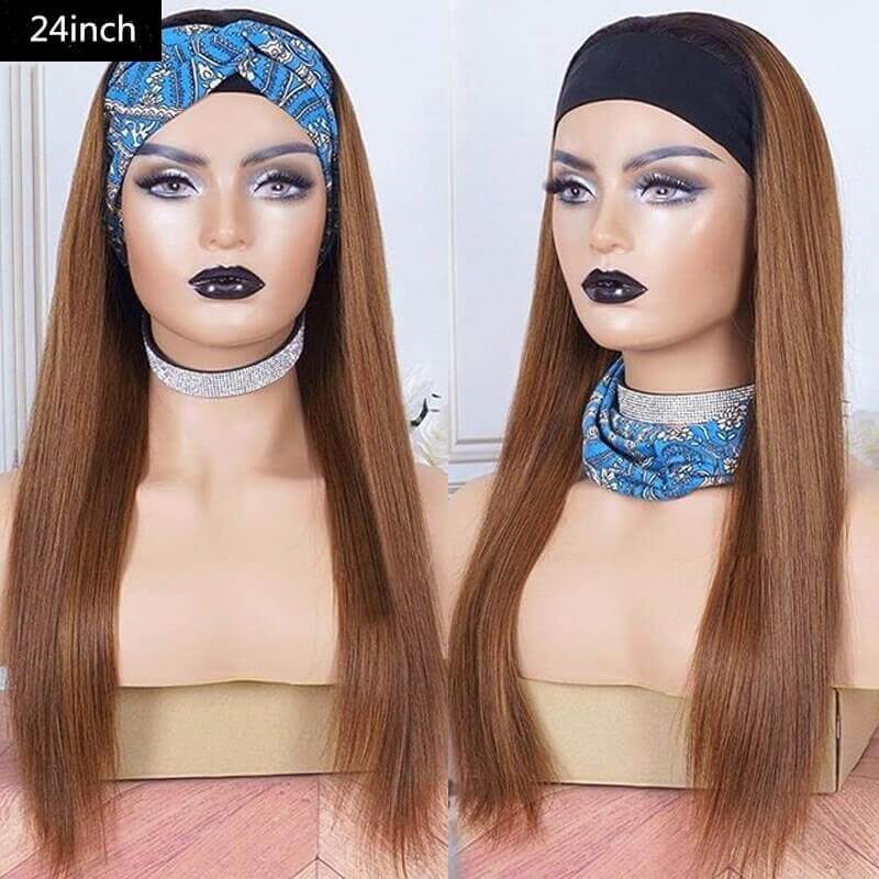 Affordable Glueless Straight Ombre #27 Headband Wigs Beginner Friendly Wigs