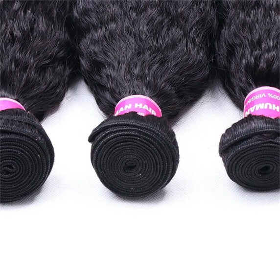 Peruvian 3pcs Bundles Kinky Straight Weave Virgin Hair Extension 3 Bundle Deals