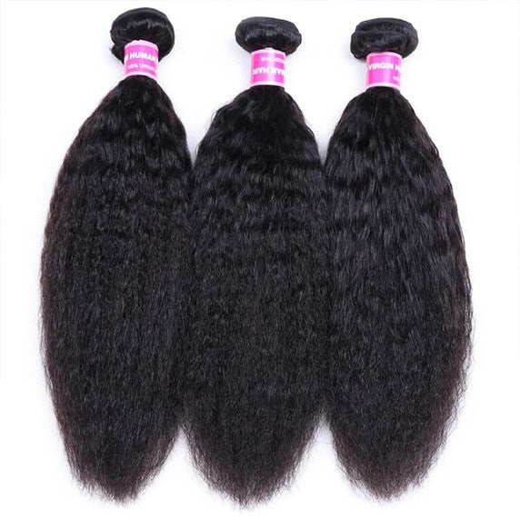 Peruvian 3pcs Bundles Kinky Straight Weave Virgin Hair Extension 3 Bundle Deals