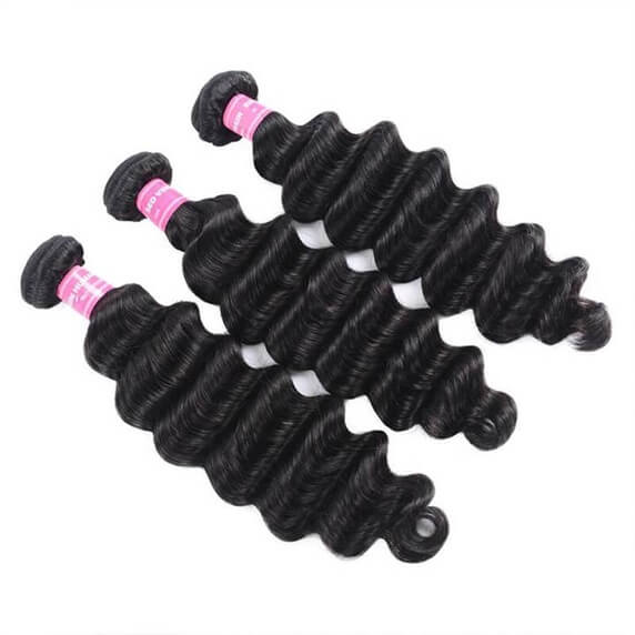 3PCS Bundles Loose Deep Wave Weave Virgin Hair Extension 3 Bundle Deals