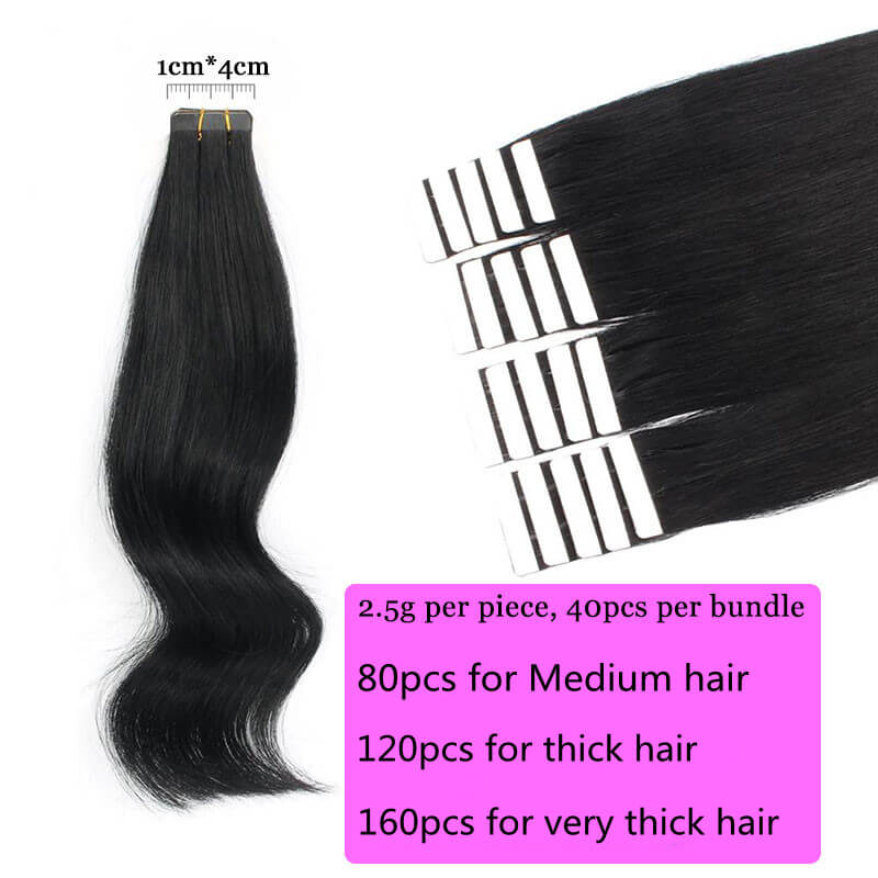 Cardinahair Straight Tape In Human Hair Extensions Skin Weft Hair Extensions
