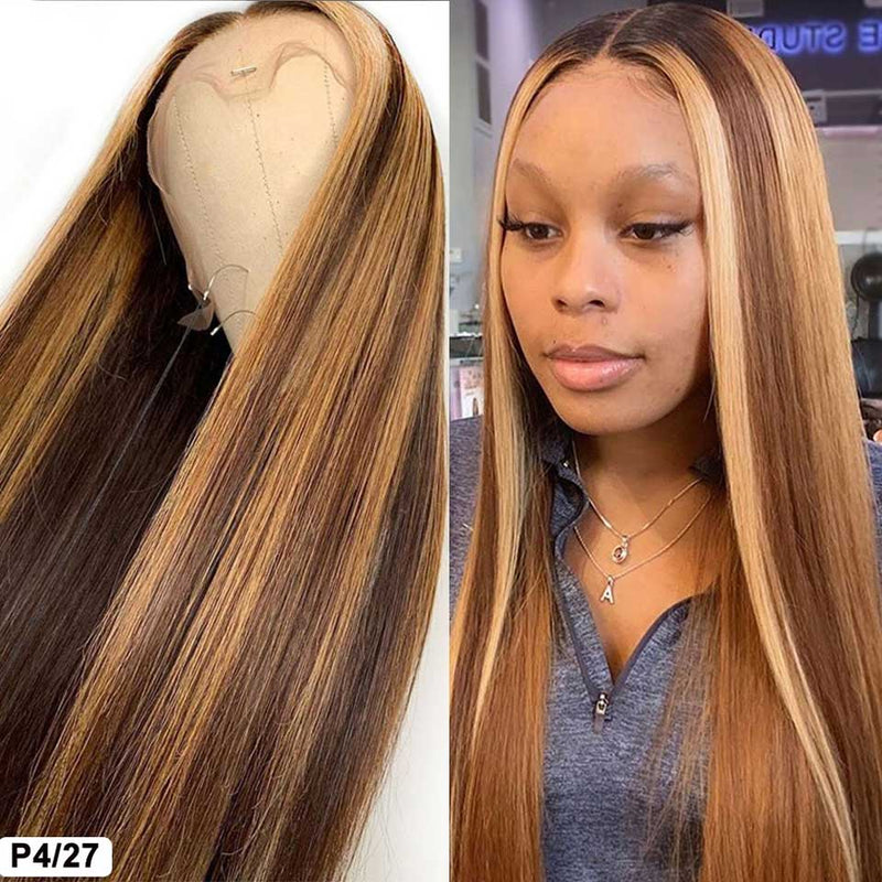 Flash Sale 20-30inch 150% Density Straight Highlight 13x4 Lace Front Wigs