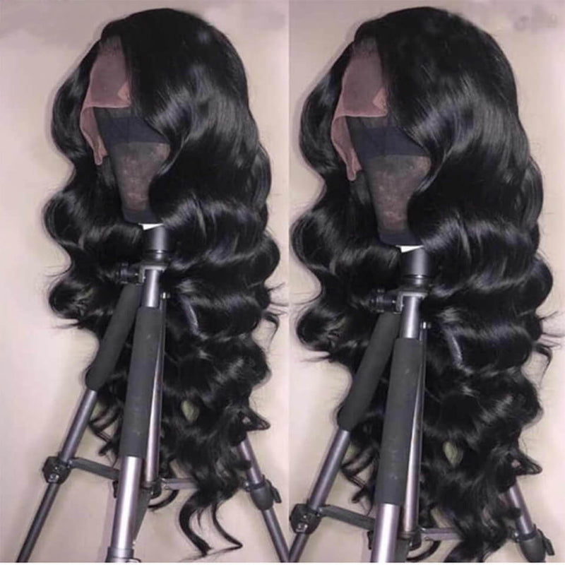 Long Loose Body Wave Virgin Human Hair Lace Front Wigs For Black Women