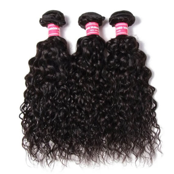 Brazilian Remy Hair Water Wave 4x4 Closure with 3 PCS Top Quality Bundles
