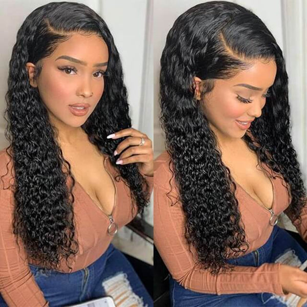 13x6 Curly Lace Front 100% Virgin Human Hair Wig Pre-Pluceked with Baby Hair