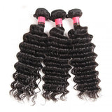 Deep Wave 3pcs Bundles with 5x5 Closure Remy Human Hair Weave with Closure