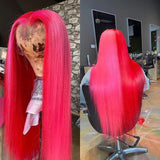 16-30Inch Half Blonde&Half Black/Half Pink&Half Red 13x4 Lace Front Wigs