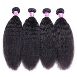 10A Virgin Hair Weave Kinky Straight 4 Bundles Deals High Quality Extensions