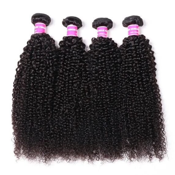 10A Virgin Hair Weave Kinky Curly 4 Bundles Deals High Quality Extensions