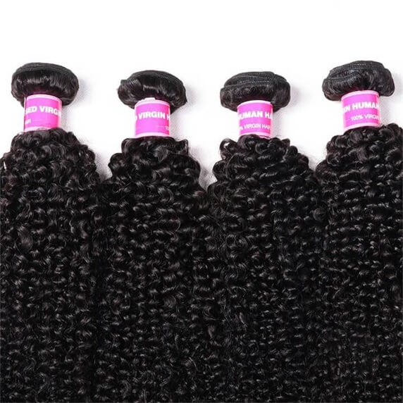 10A Virgin Hair Weave Kinky Curly 4 Bundles Deals High Quality Extensions