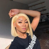 Straight Bob Wigs 100% Virgin Human Hair Lace Front Wigs with Baby Hair