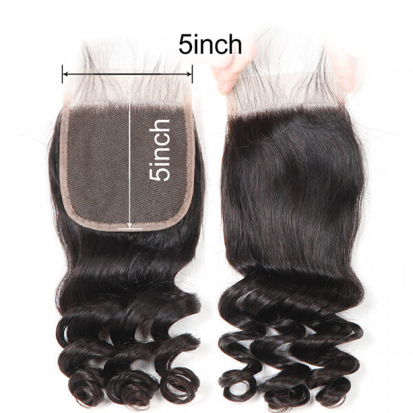 Brazilian Loose Wave 5x5 Lace Closure Free Part Virgin Hair
