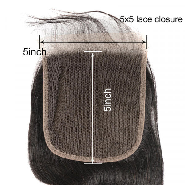 3pcs Body Wave Bundles with 5x5 Closure Remy Human Hair Weave with Closure