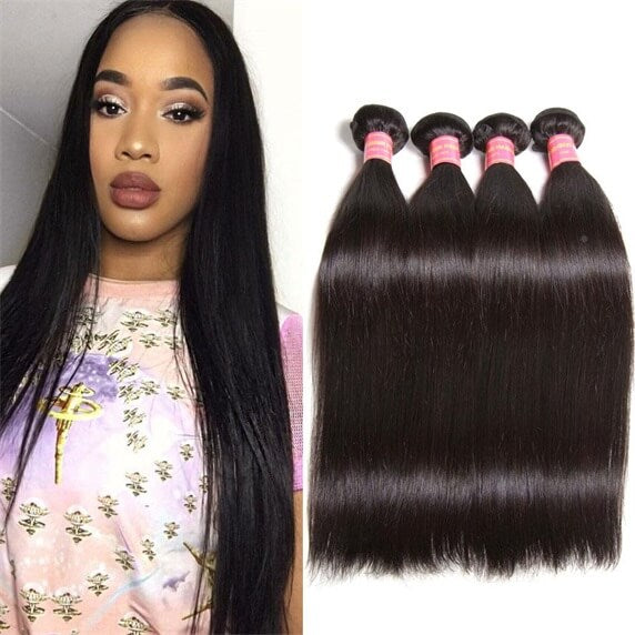 10A Brazilian Virgin Hair Weave Straight 4 Bundles Deals High Quality Extensions