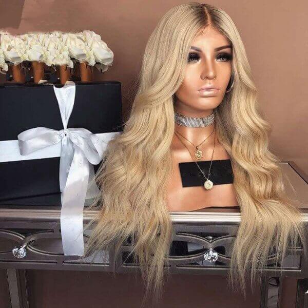 Ombre #4/613 Body Wave Transparent Lace Front Wigs 12A Virgin Human Hair