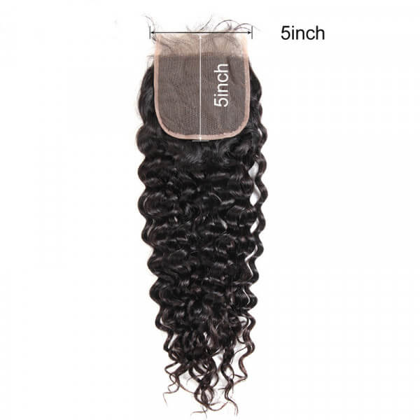Brazilian Water Wave 5x5 Lace Closure Free Part Virgin Hair